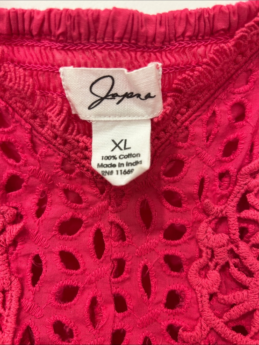 Women's Hot Pink Peplum Top - Picture 3 of 3
